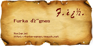 Furka Ágnes névjegykártya